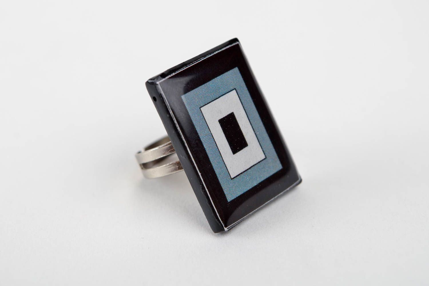 Кольцо ручной работы кольцо для девушек украшение из полимерной глины крупное фото 3
