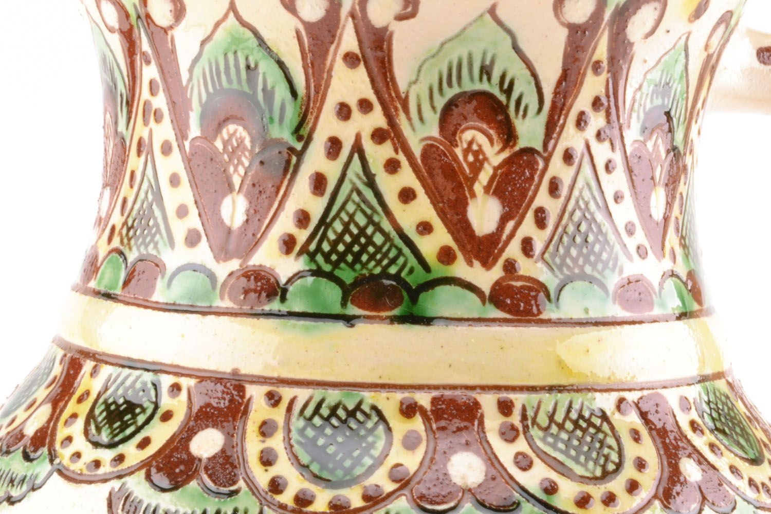 60 oz ceramic hand-painted water jug in ethnic design 2,5 lb photo 2