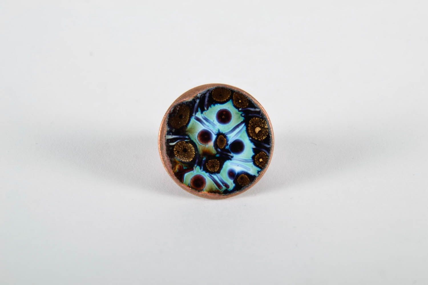 Copper ring with hot enamel photo 3