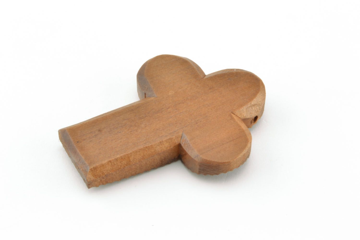 Cruz de pescoço esculpida de madeira de pereira pingente artesanal foto 4