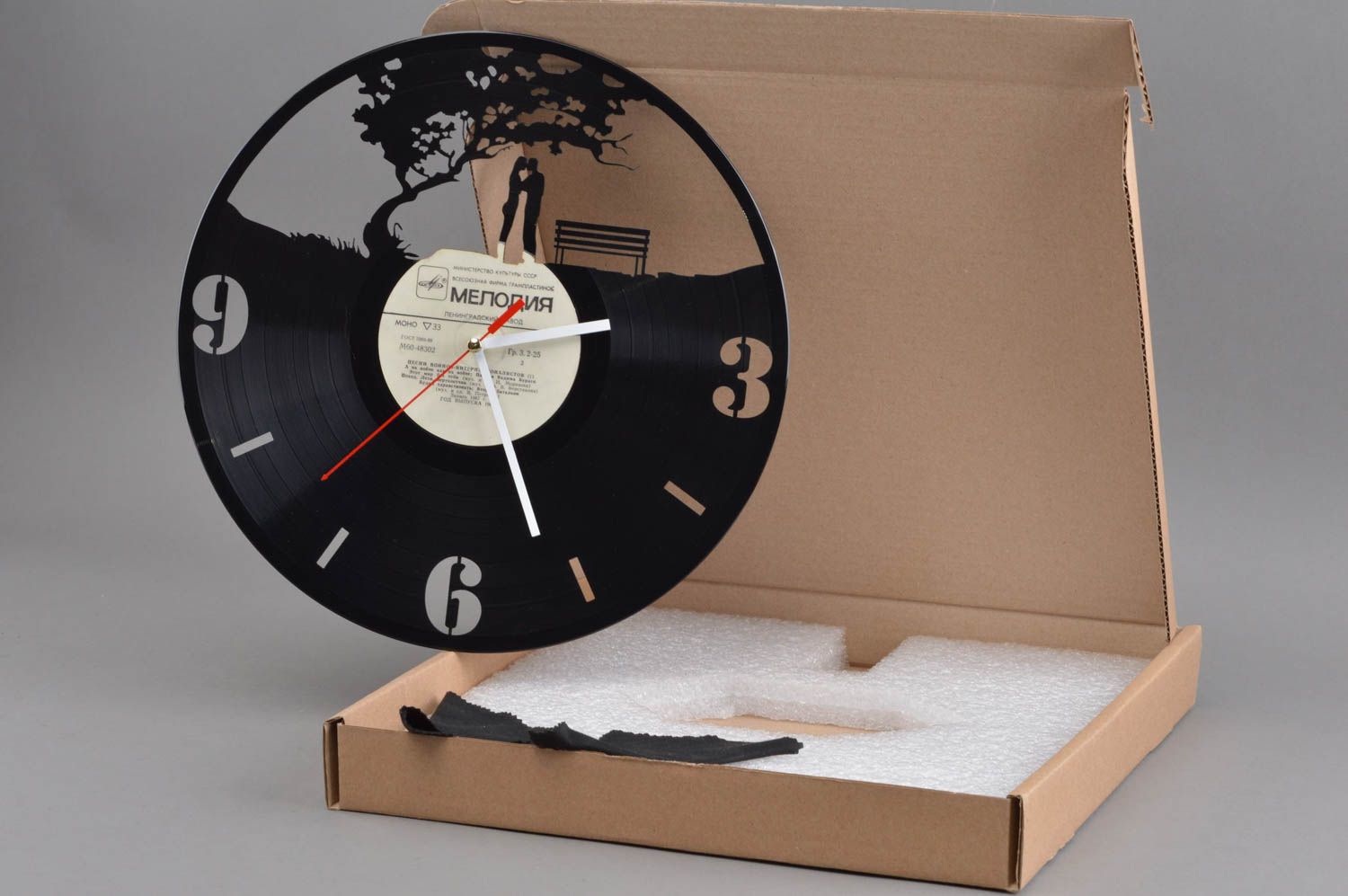 Reloj de pared hecho a mano de cristal diseño de interior regalo original foto 1