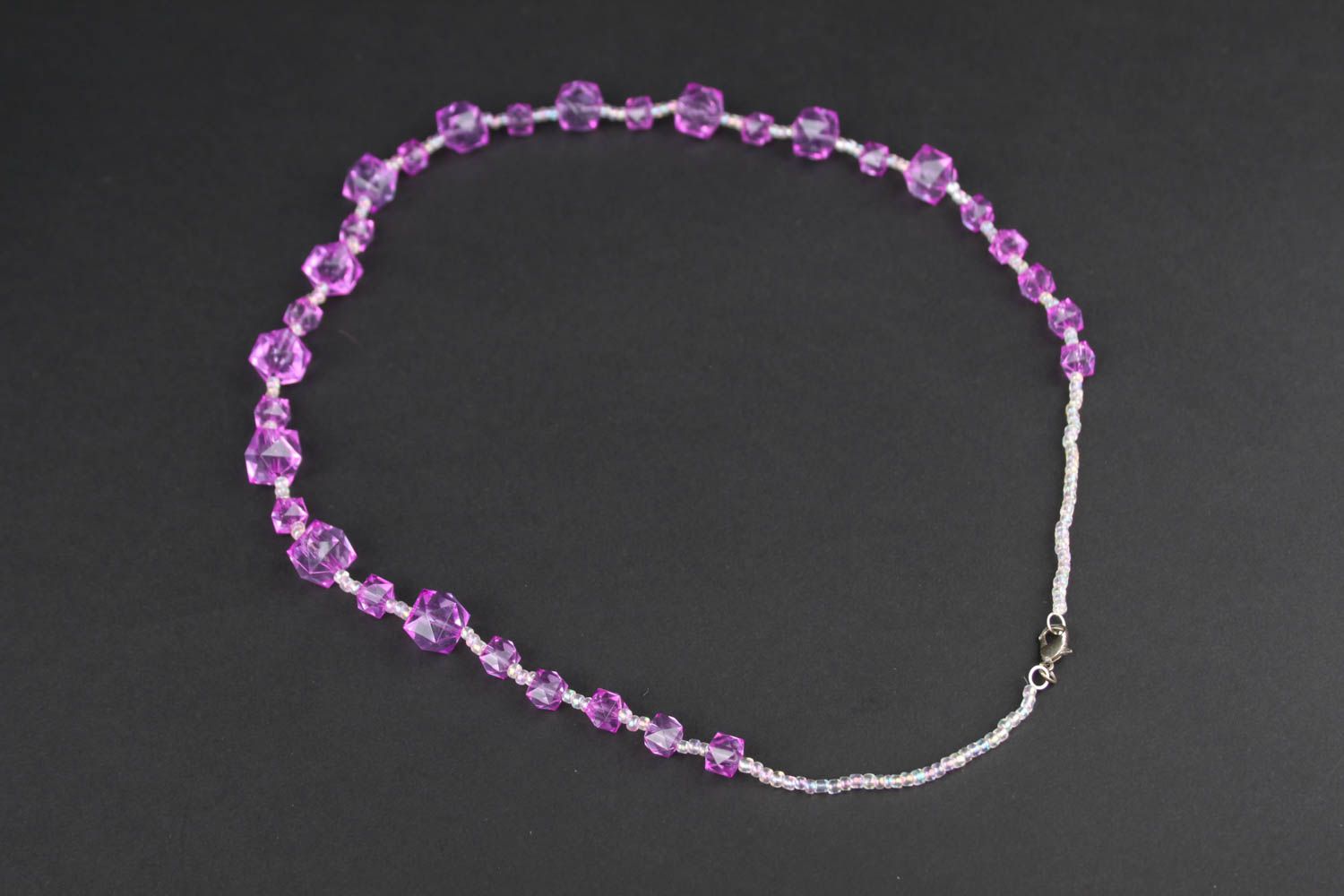 Handmade pink thin jewelry stylish designer necklace beaded elegant necklace photo 3