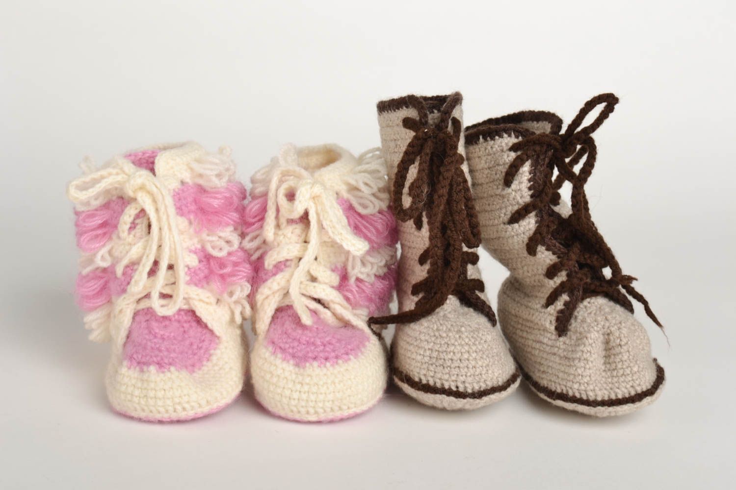 Unusual handmade baby bootees crochet baby booties design fashion kids photo 2