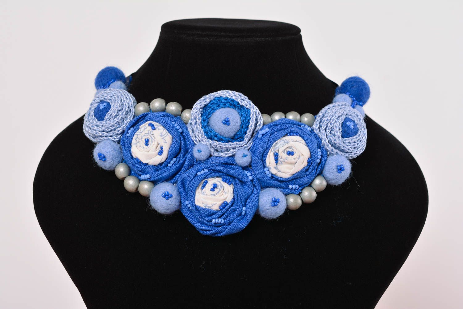 Designer necklace textile collar handmade neck accessory for women perfect gift photo 1