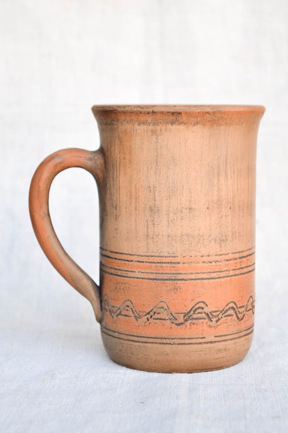 Посуда для чая ручной работы глиняная чашка с росписью чайная чашка 400 мл фото 3