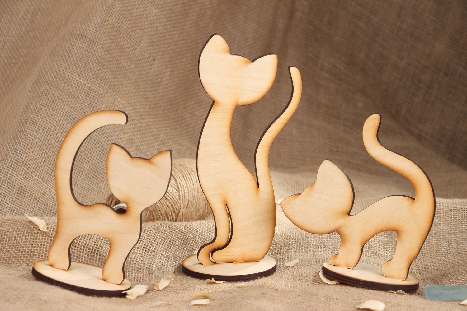 Set of craft blanks for figurines of cats photo 5