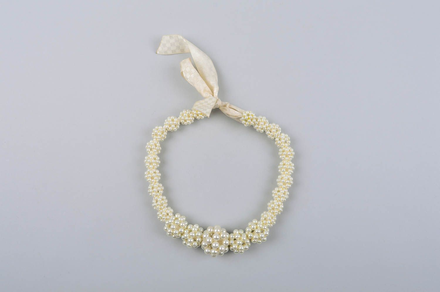 Collier blanc Bijou fait main perles d'imitation tendance Accessoire femme photo 2