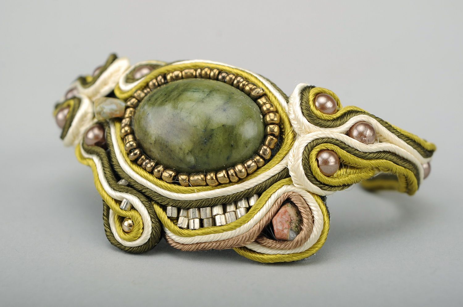 Bracelet with Jasper Mustard photo 2