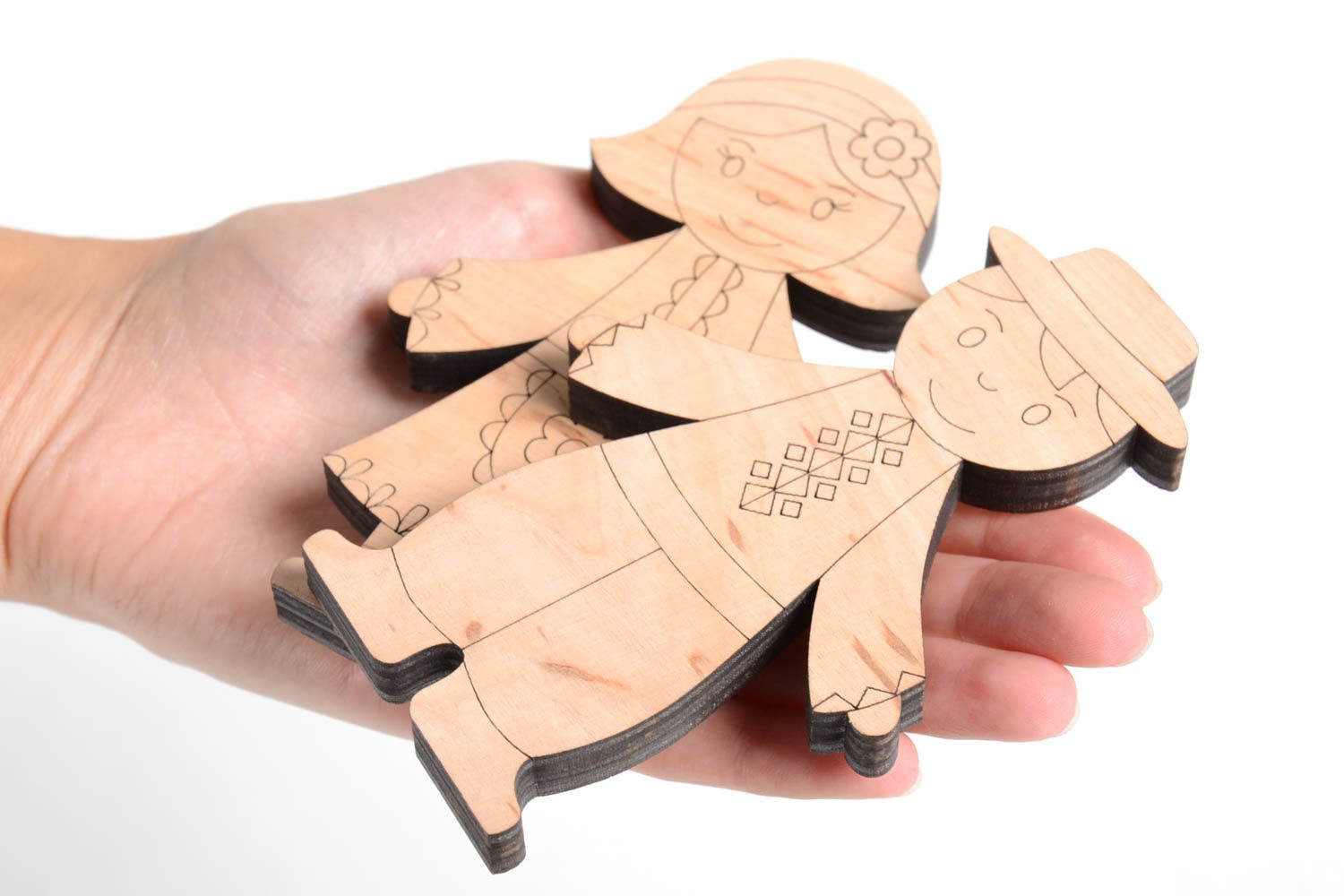 Figuren zum Bemalen handmade Junge und Mädchen Holz Rohlinge Miniatur Figuren foto 4