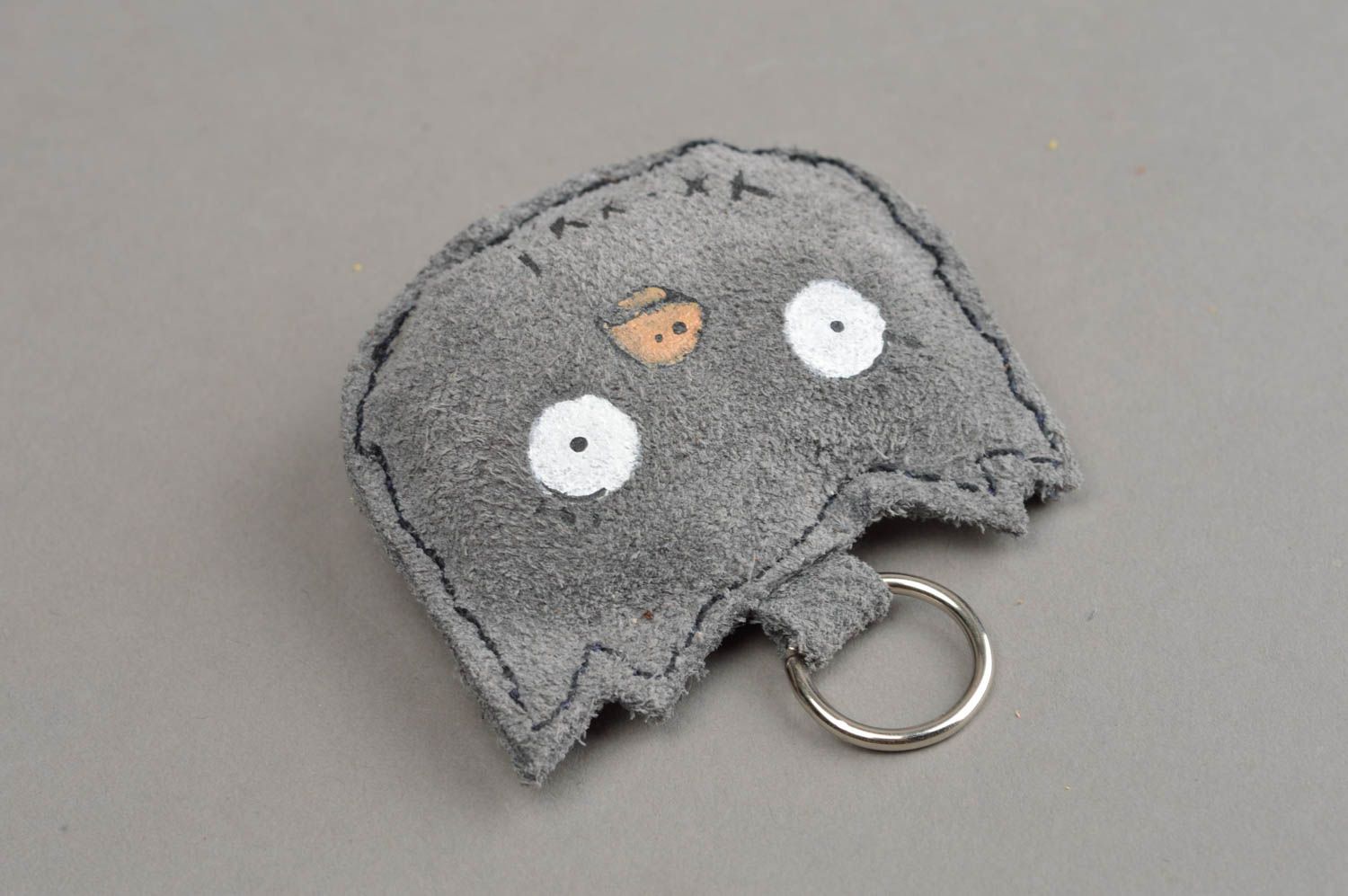 Unusual beautiful handmade leather owl keychain funny keychain designs gift idea photo 3