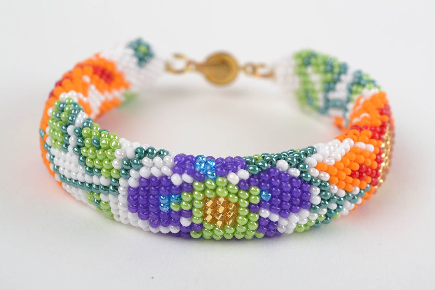 Handmade cord bracelet beaded bracelet with beads seed beads designer jewelry  photo 2