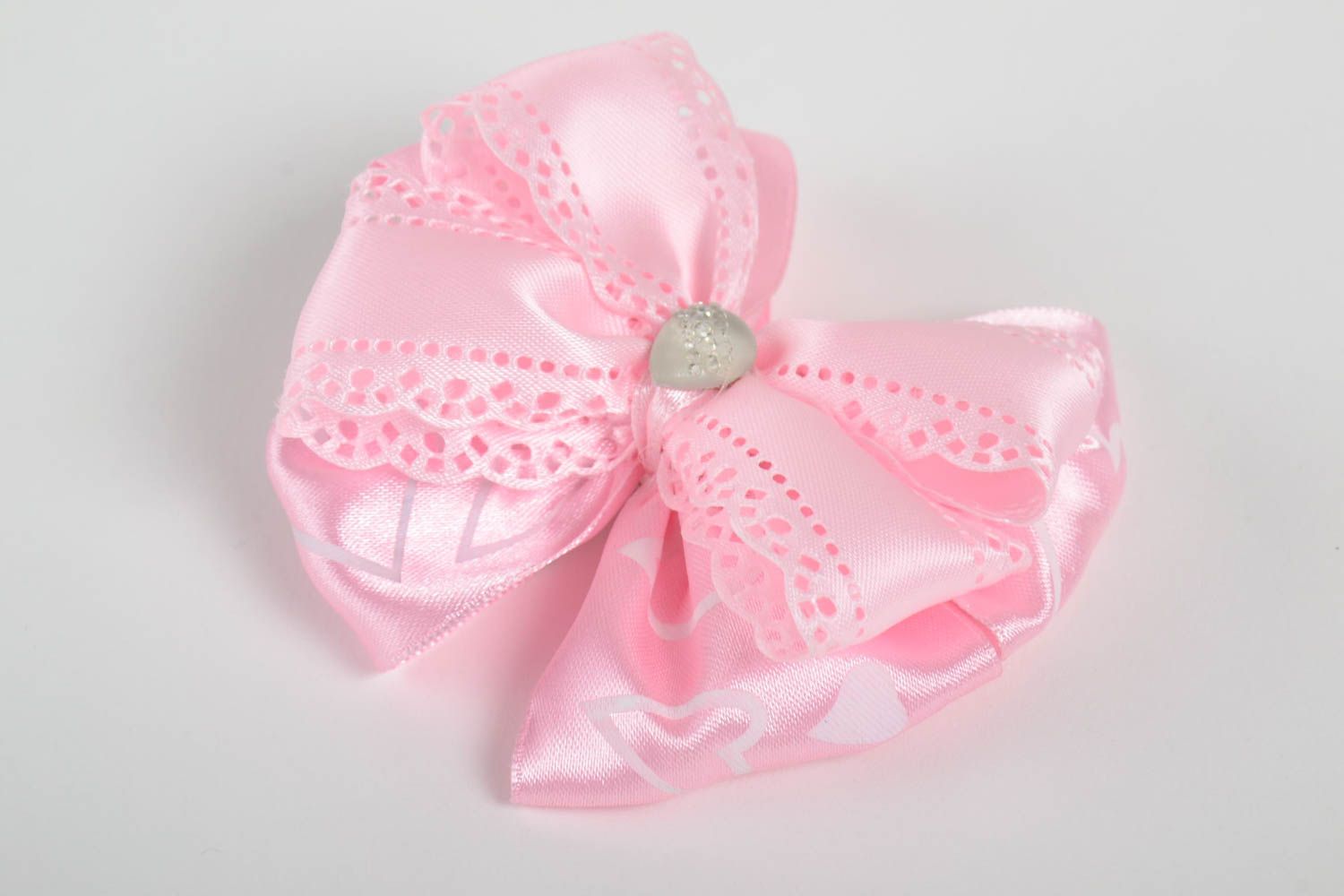Handmade satin ribbon bow hair clip for children hair bow for kids gifts for her photo 2
