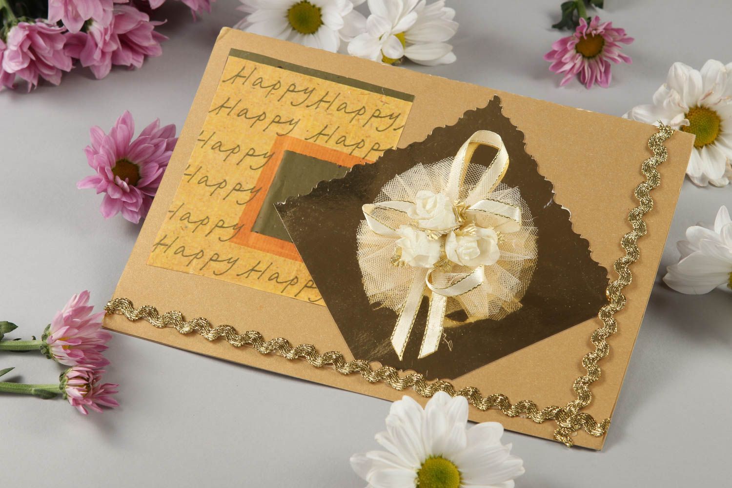 Vintage handmade greeting card cute scrapbook card birthday gift ideas photo 1