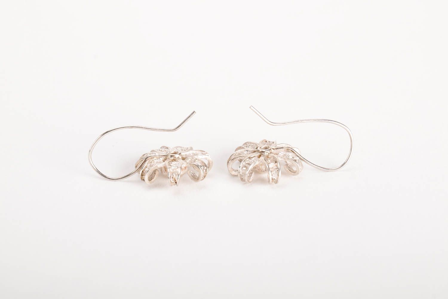 Handmade Ohrringe für Damen Silberschmuck Ohrringe silberne Ohrhänger Blumen  foto 3