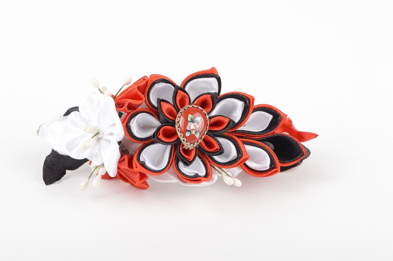 Handmade designer hair clip unusual beautiful hair clip flower hair accessory photo 2