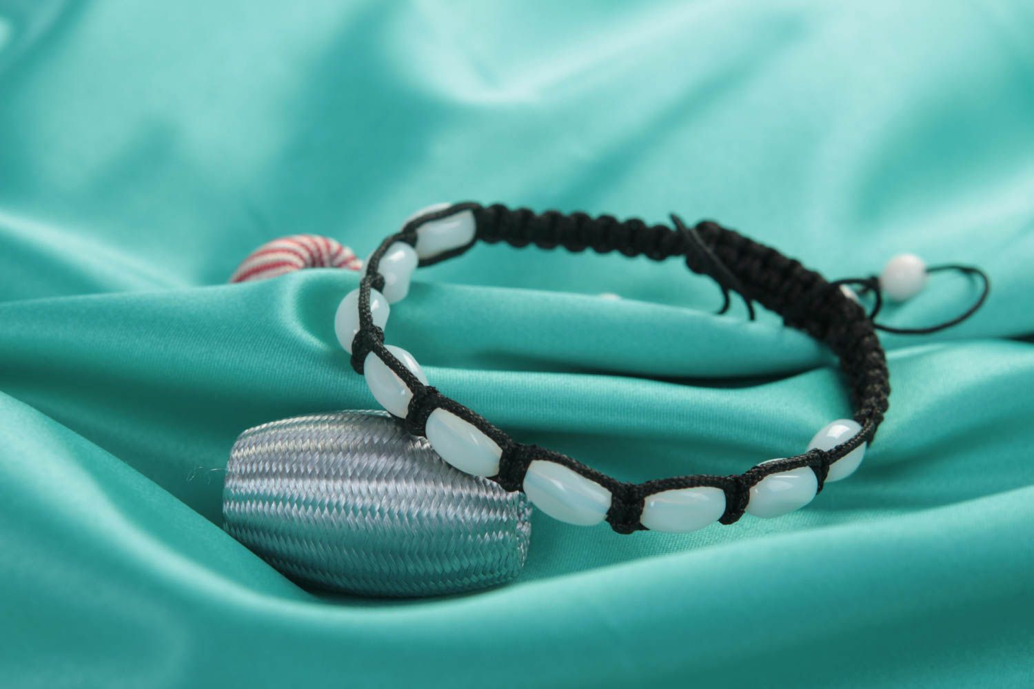 Handmade Armband mit Glasperlen Mode Schmuck Designer Accessoire schön foto 2