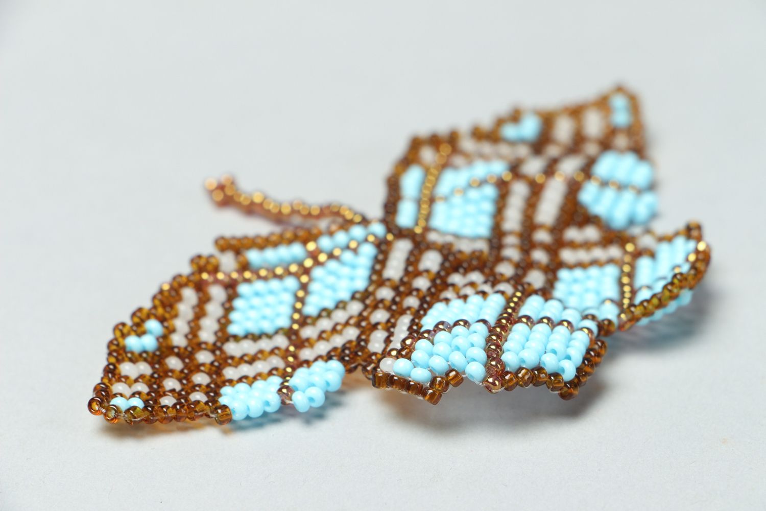 Designer beaded brooch in the shape of butterfly photo 2