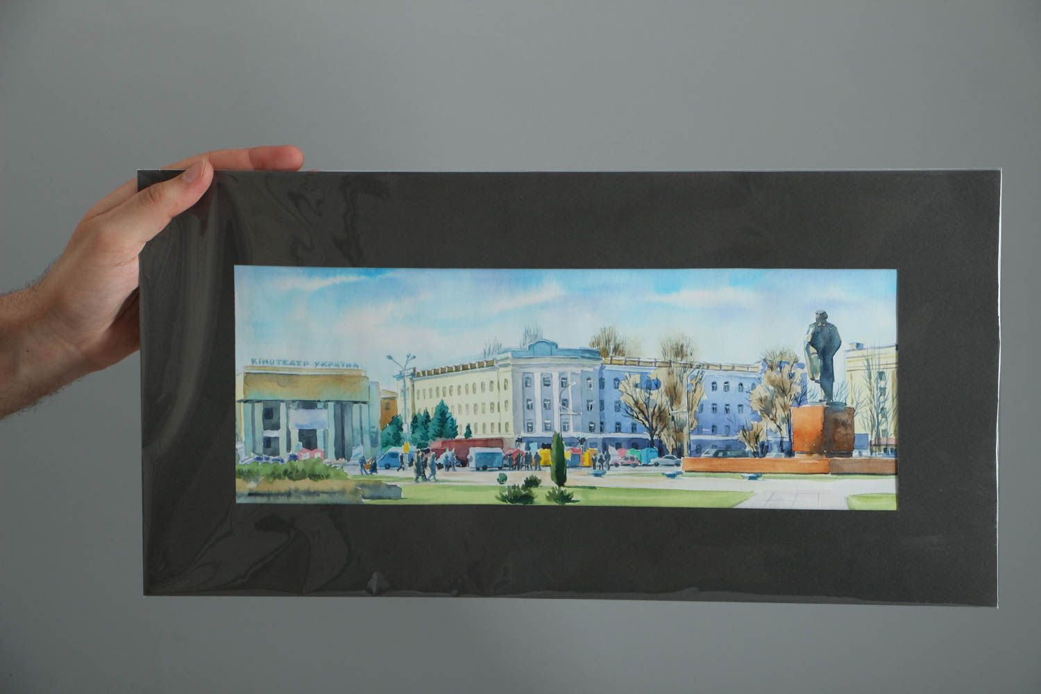 Peinture moderne avec paysage de ville Kherson photo 4