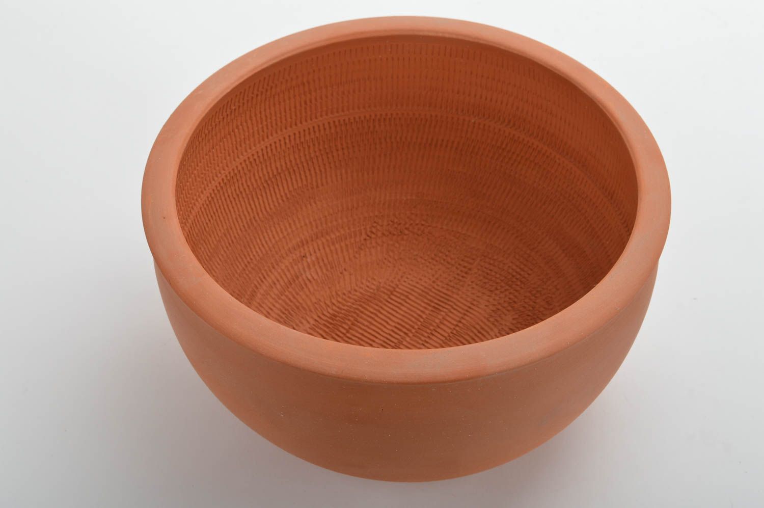 Bol en argile fait main design original  brun vaisselle poterie pour maison 1 L photo 5