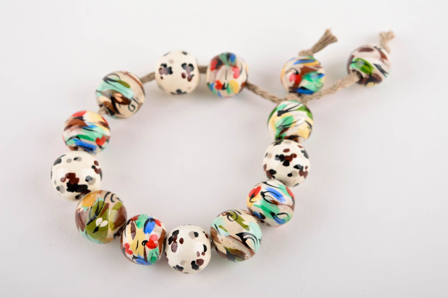 Bracelet boules Bijou fait main en céramique design original Cadeau femme photo 2