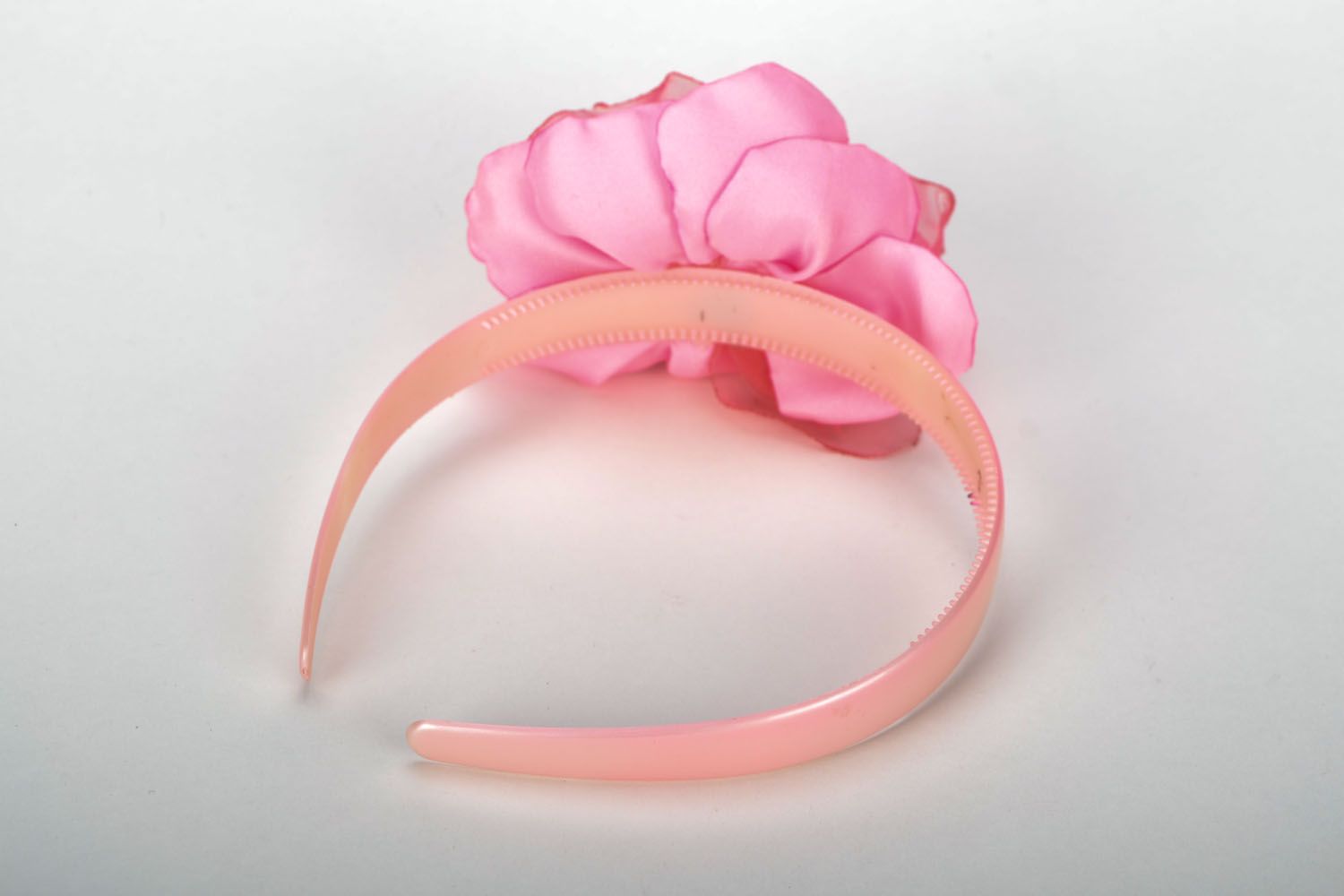 Pink headband with flower photo 5