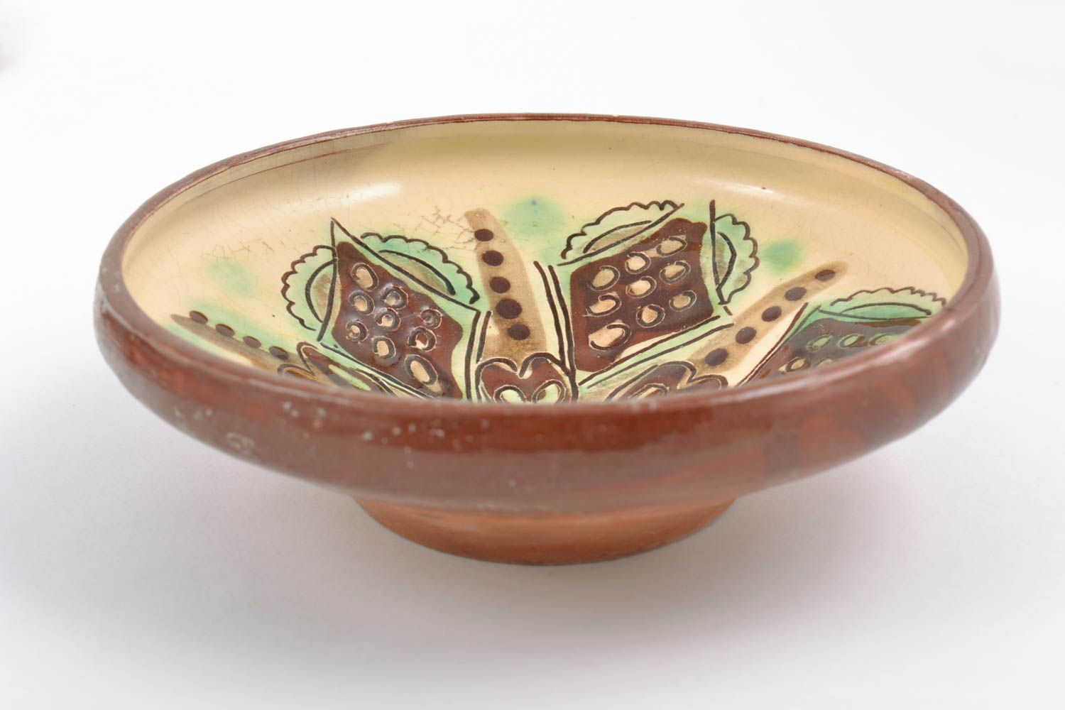 Beautiful handmade decorative ceramic plate painted with glaze photo 4