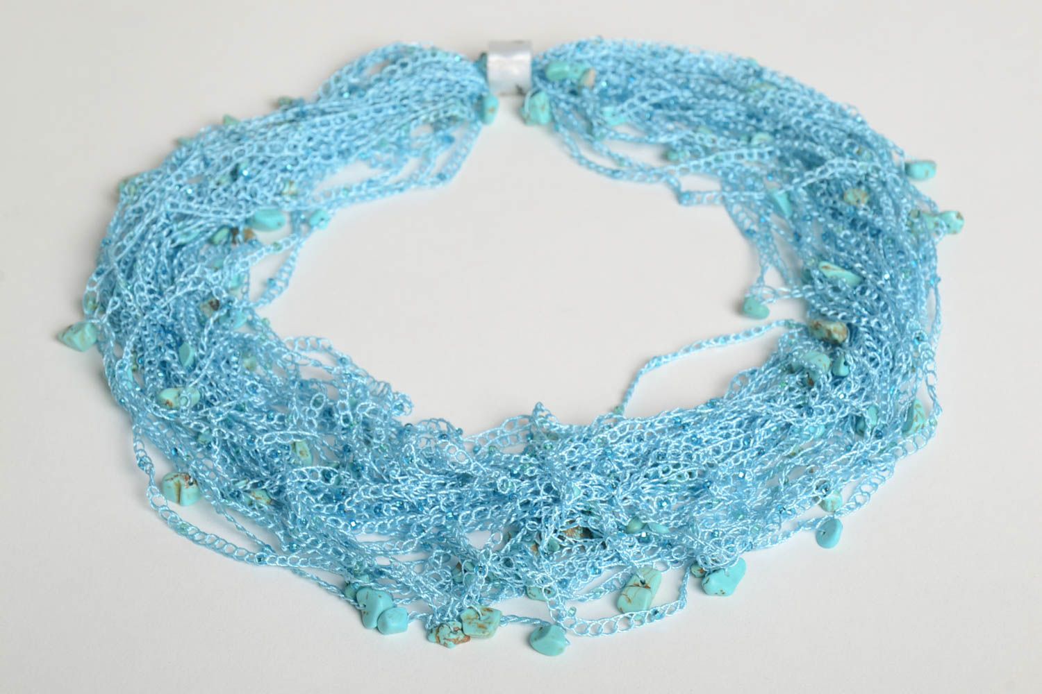Beautiful handmade crochet necklace beaded necklace design artisan jewelry photo 4