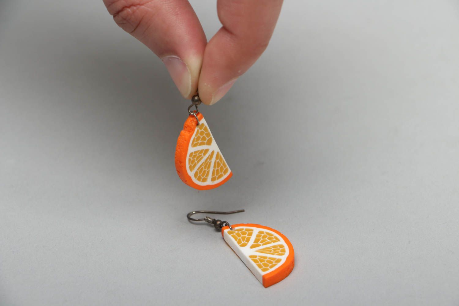 Polymer clay earrings Citrus photo 3