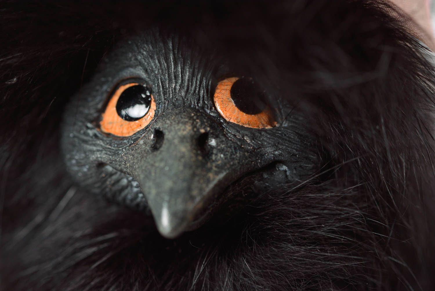 Игрушка ручной работы мягкая игрушка в виде ворона интерьерная игрушка черная фото 2