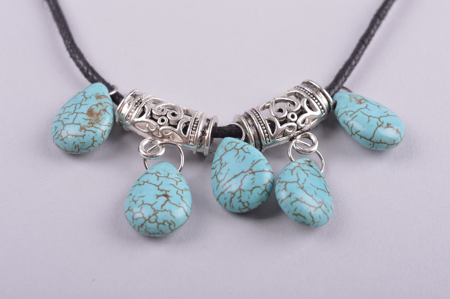 Handmade turquoise necklace elegant romantic necklace stylish accessory photo 3