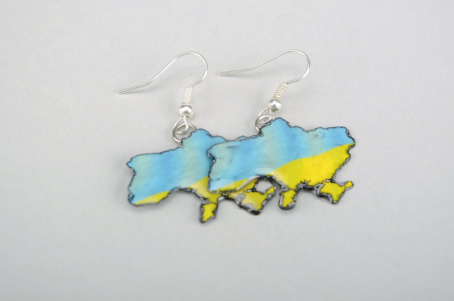 Gelb-blaue Ohrringe Die Ukraine foto 1