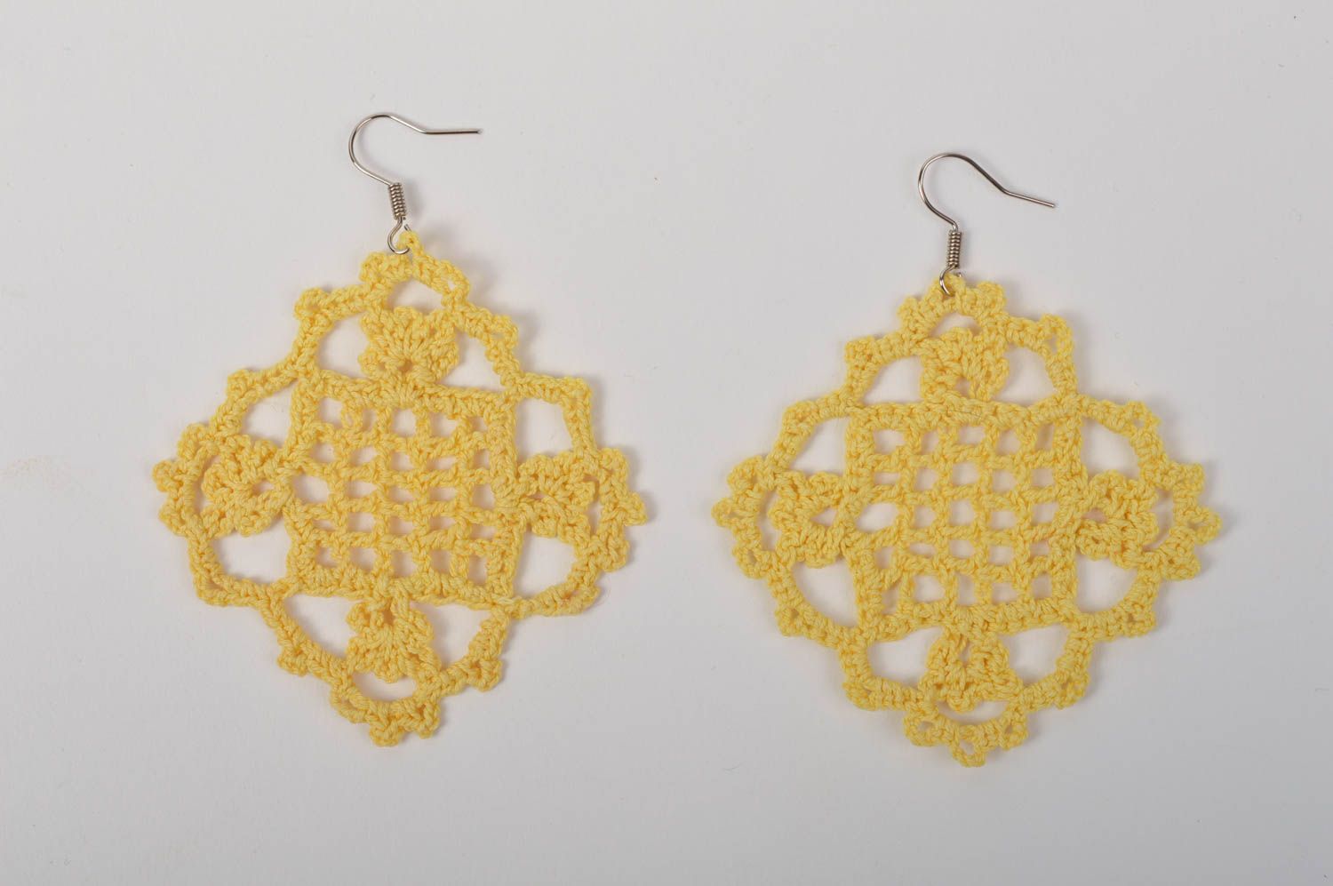 Large earrings crocheted earrings handmade accessory crocheted jewelry photo 3
