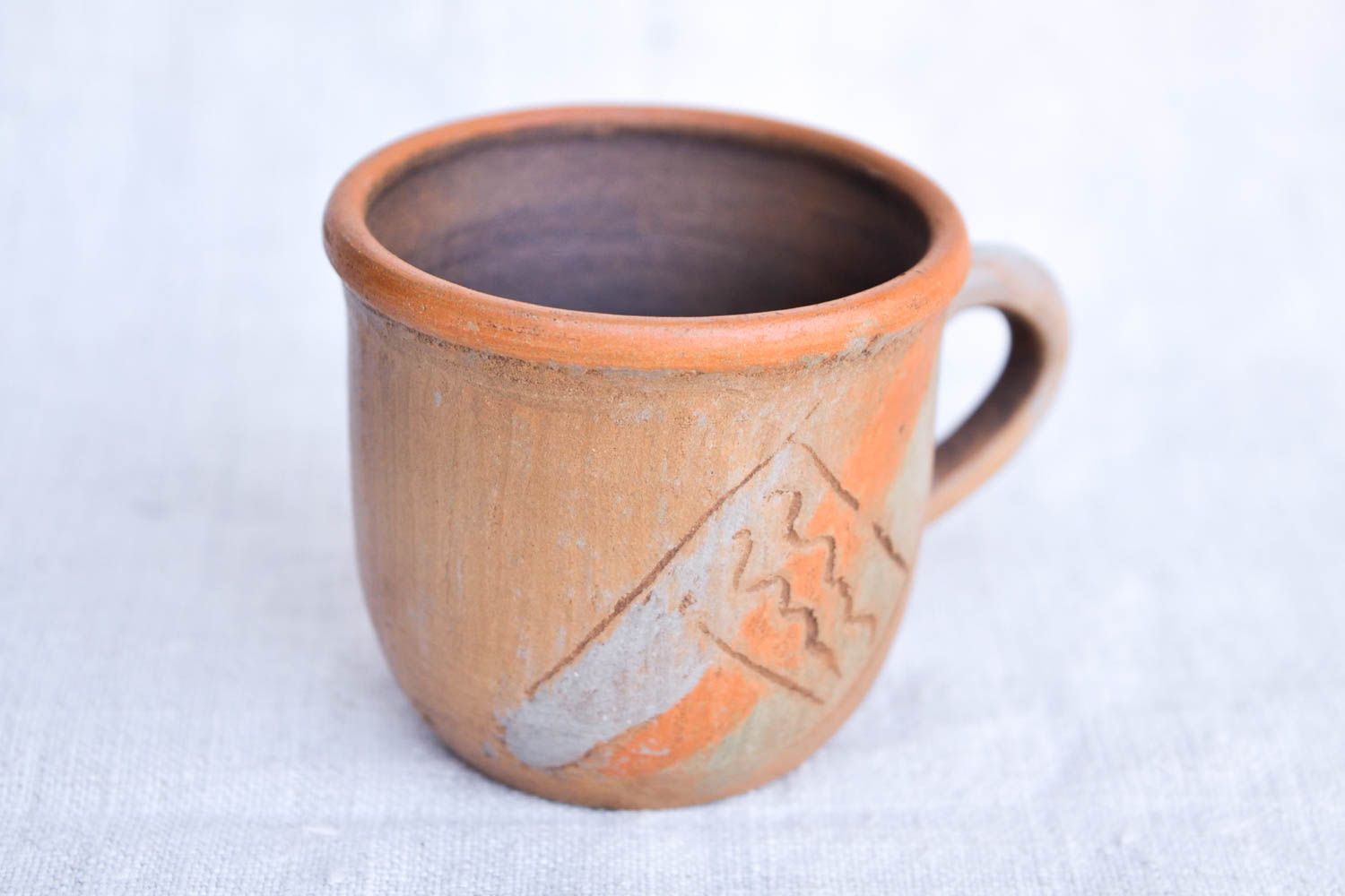 Кофейная чашка ручной работы кофейная посуда глиняная чашка с росписью 100 мл фото 5