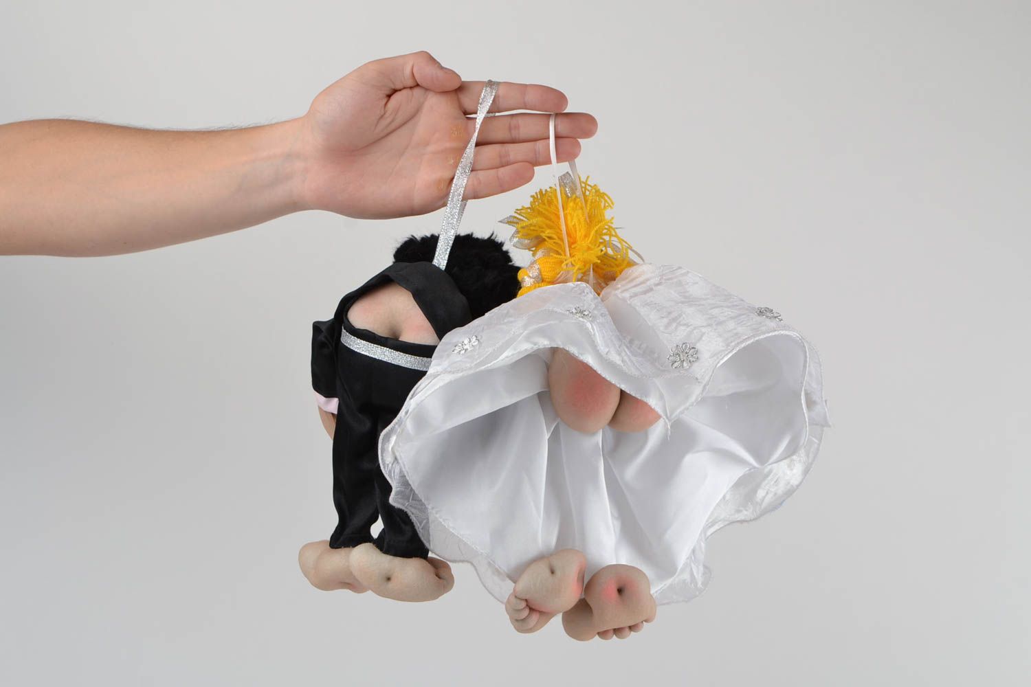 Handmade Spielzeug Puppen Braut und Bräutigam für Tisch Deko oder Kinder Spiele foto 4