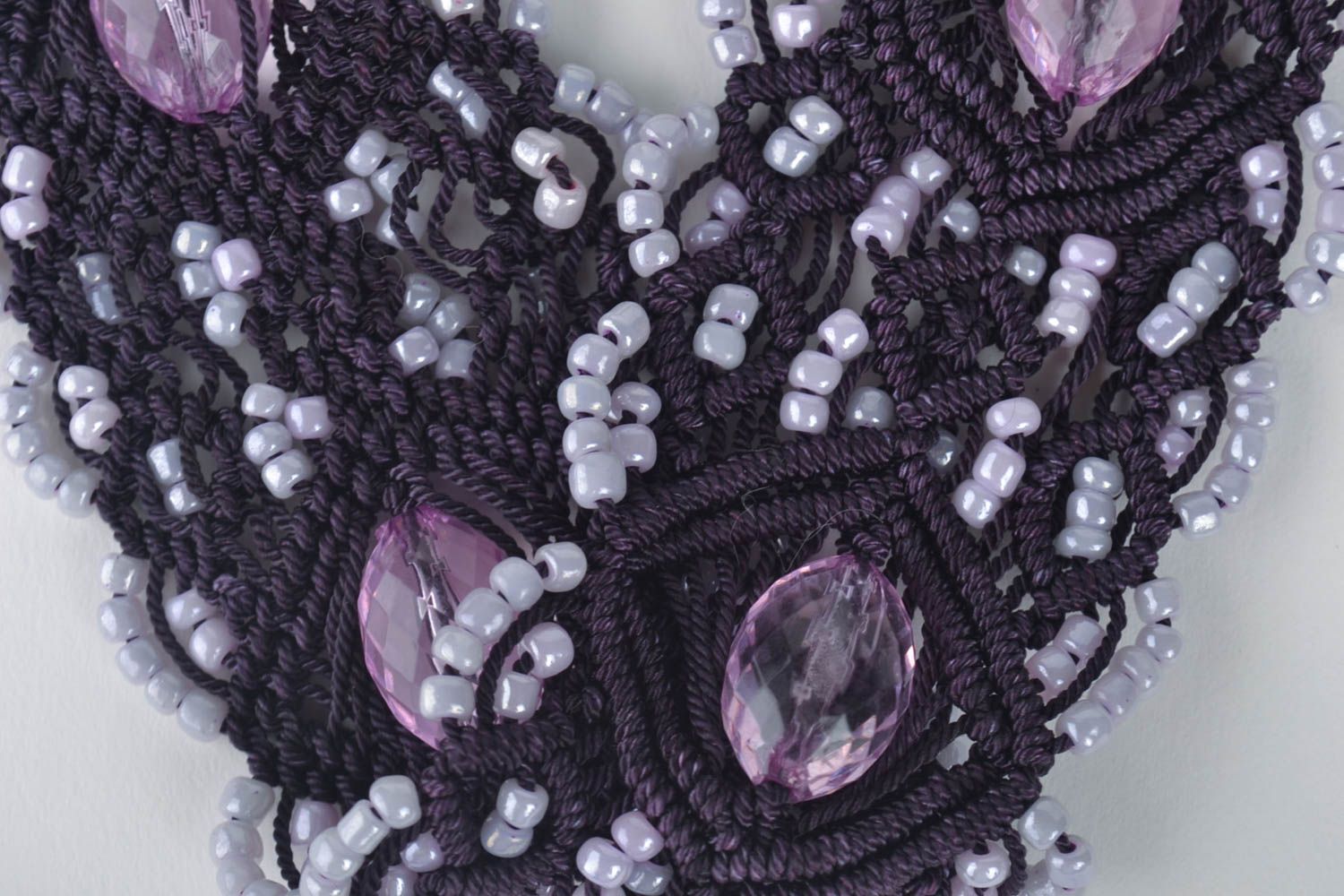 Handmade Makramee Gürtel Damen Hüftgürtel Damengürtel breit mit Rocailles Perlen foto 4