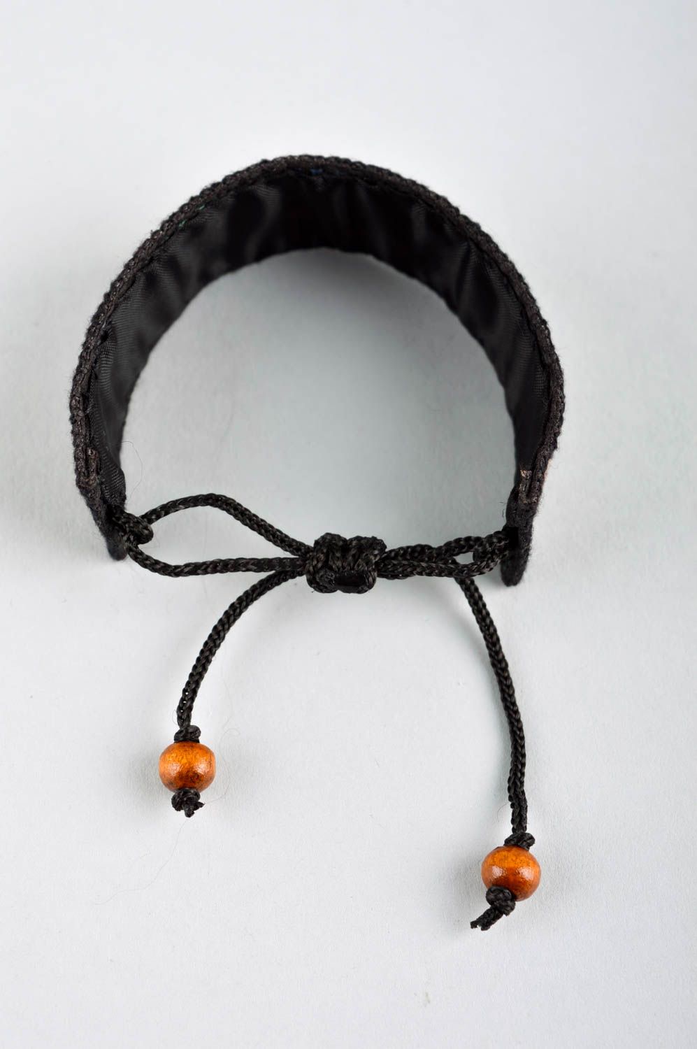 Bracelet textile Bijou fait main brodé large Accessoire femme design cadeau photo 4