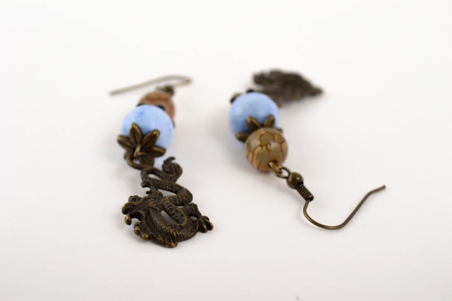Handmade Damen Ohrringe Juwelier Modeschmuck Frauen Geschenk mit ANhängern foto 4