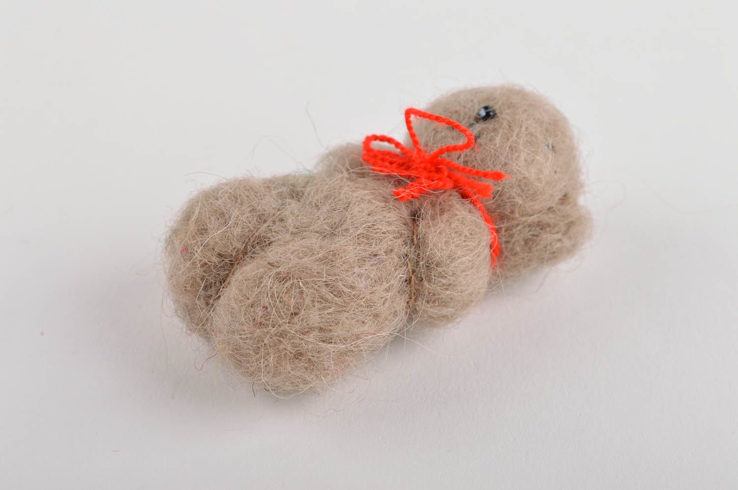 Handmade soft toy wool felting bear toy animal toys nursery decor souvenir ideas photo 3