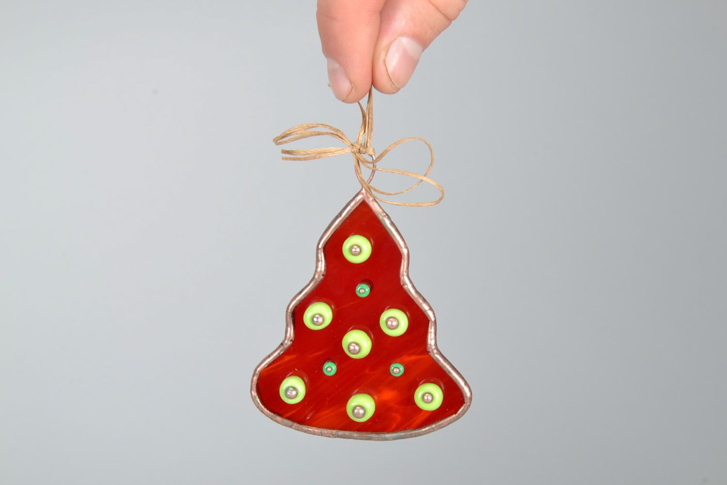 Stained glass interior pendant Christmas Tree photo 2