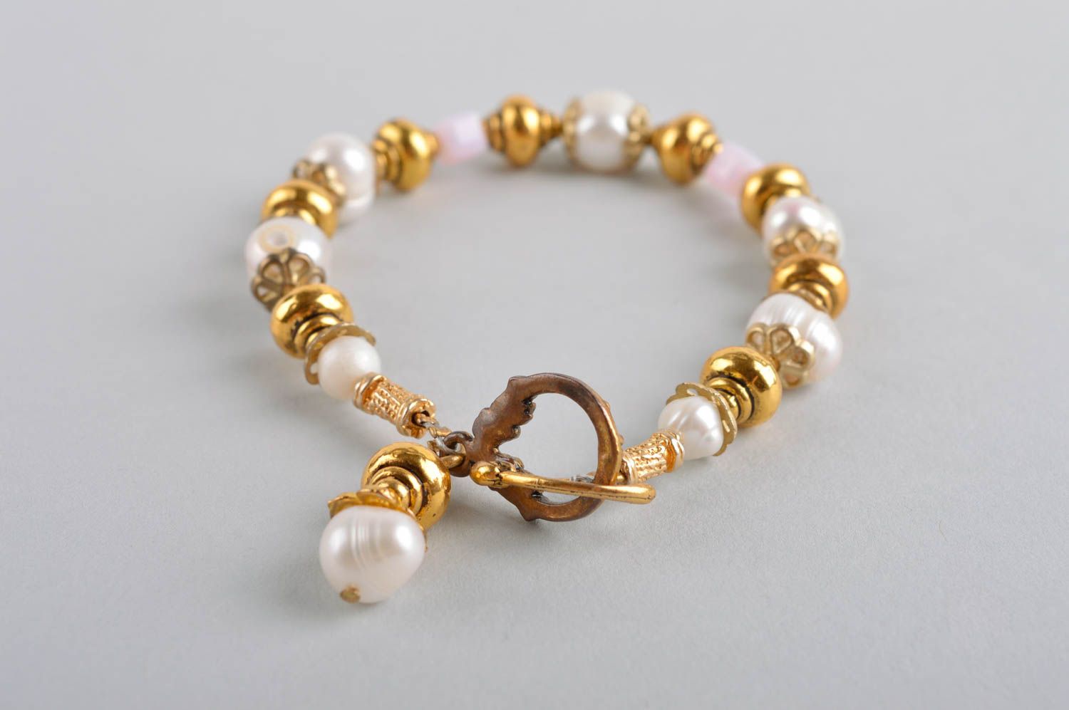 Bracelet fantaisie Bijou fait main design perles cristaux Accessoire femme photo 4