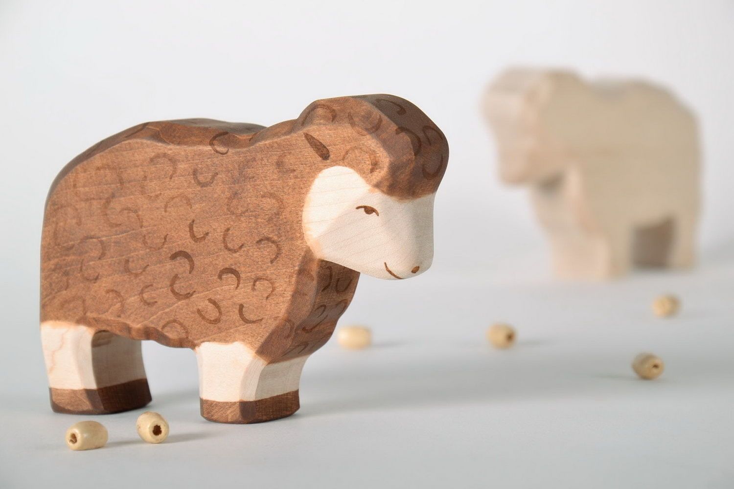Figurine cut out from wood Lamb photo 2