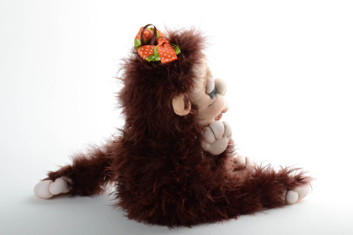 Soft toy in the form of a monkey made of nylon handmade designer beautiful doll photo 4