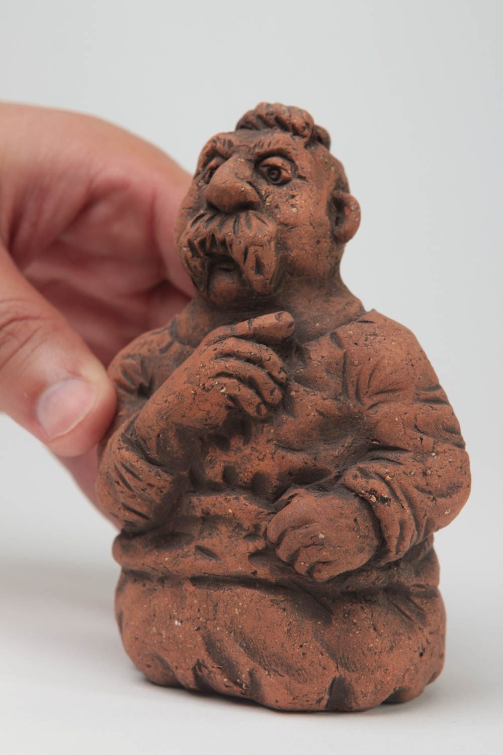 Статуэтка ручной работы глиняная статуэтка декоративная глиняная фигурка Казак фото 5