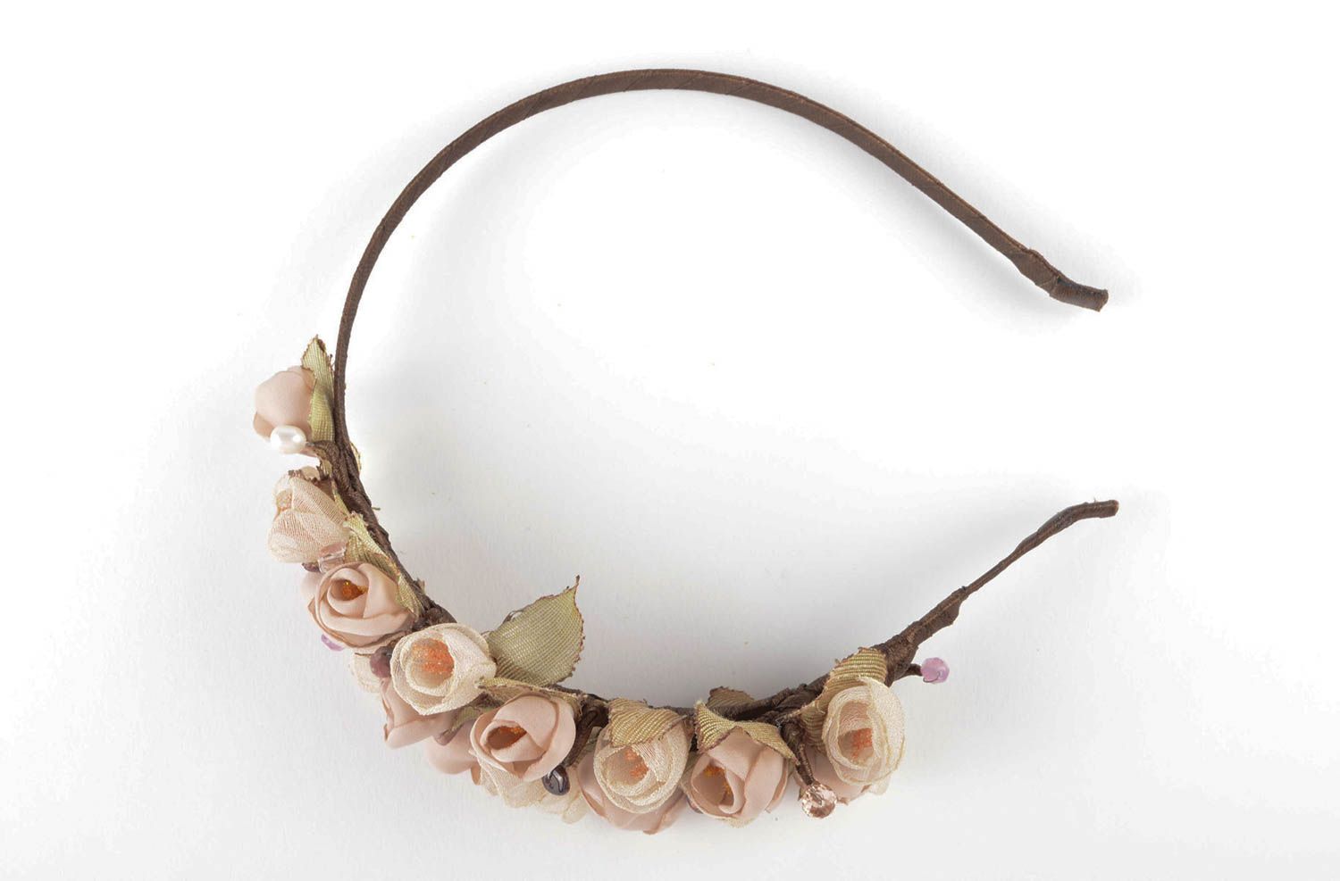 Handmade unusual hairband stylish flower hairband elegant hair accessory photo 5