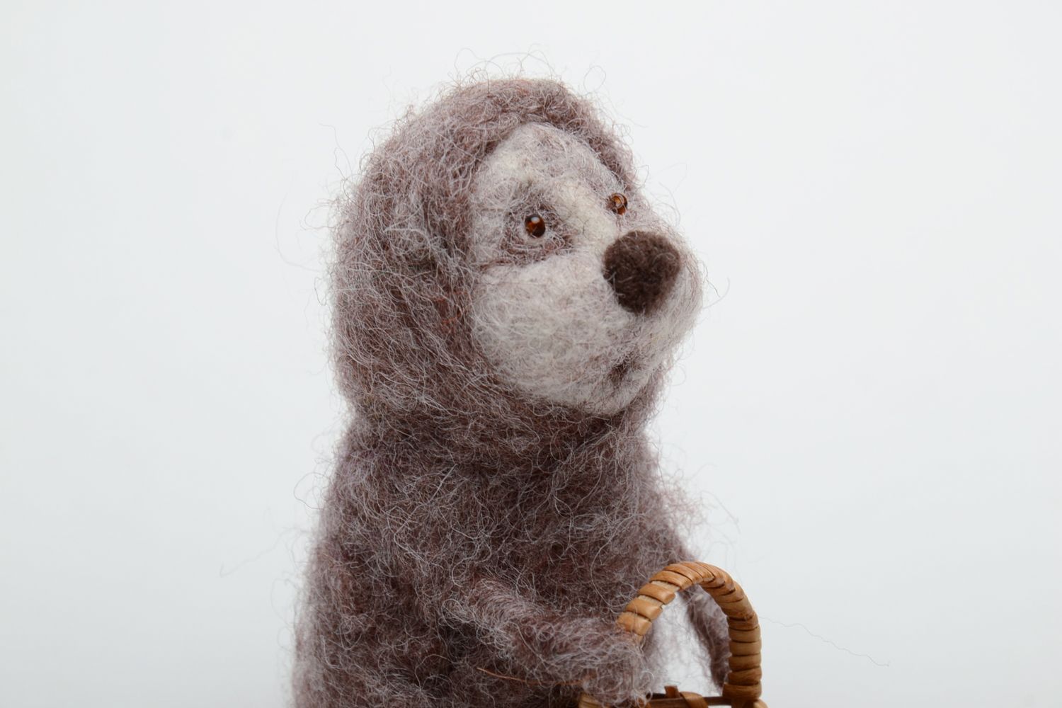 Handmade interior toy felted of wool Hedgehog photo 3