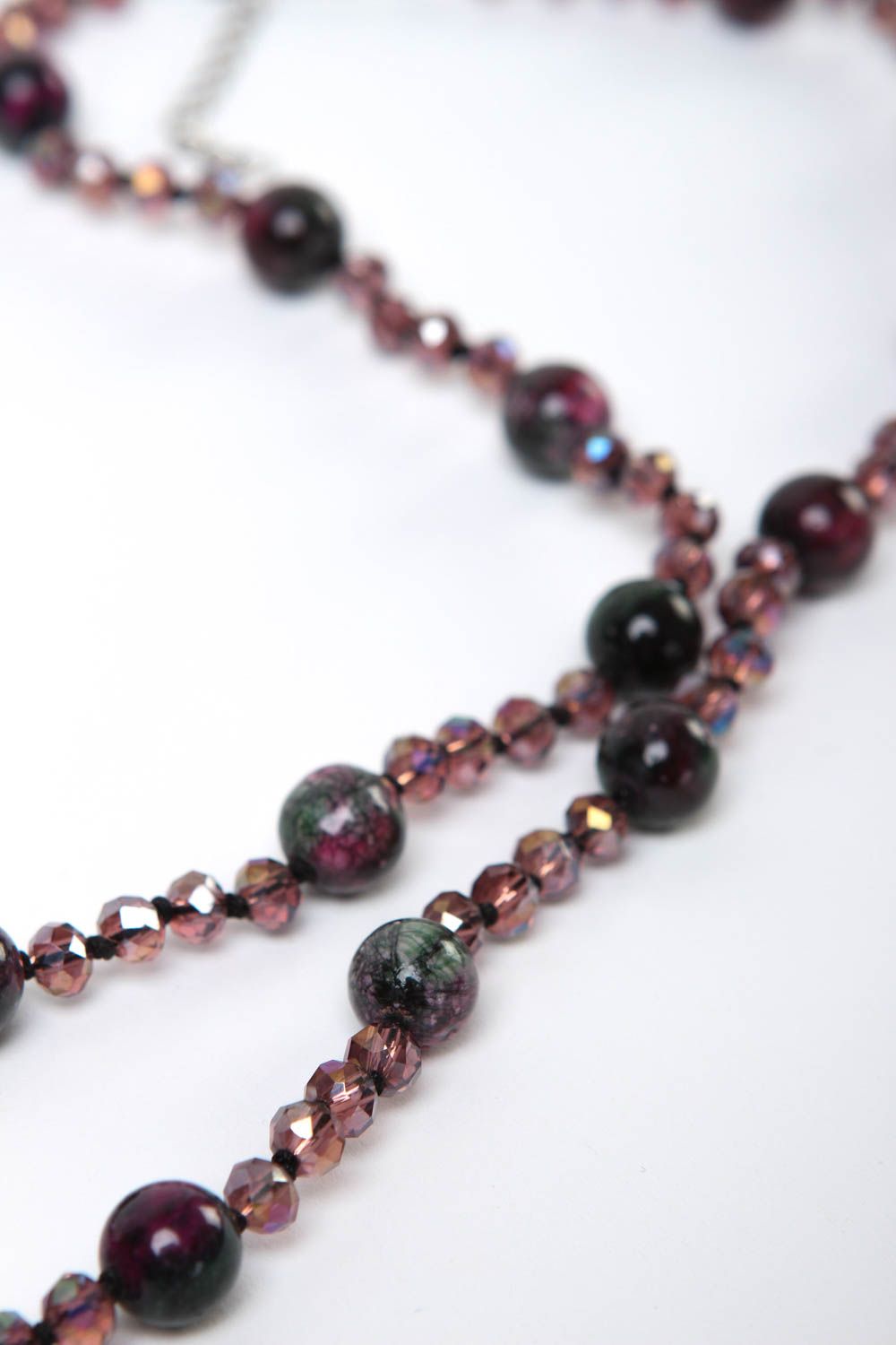 Handmade bead necklace unusual necklace with stones designer accessory photo 3