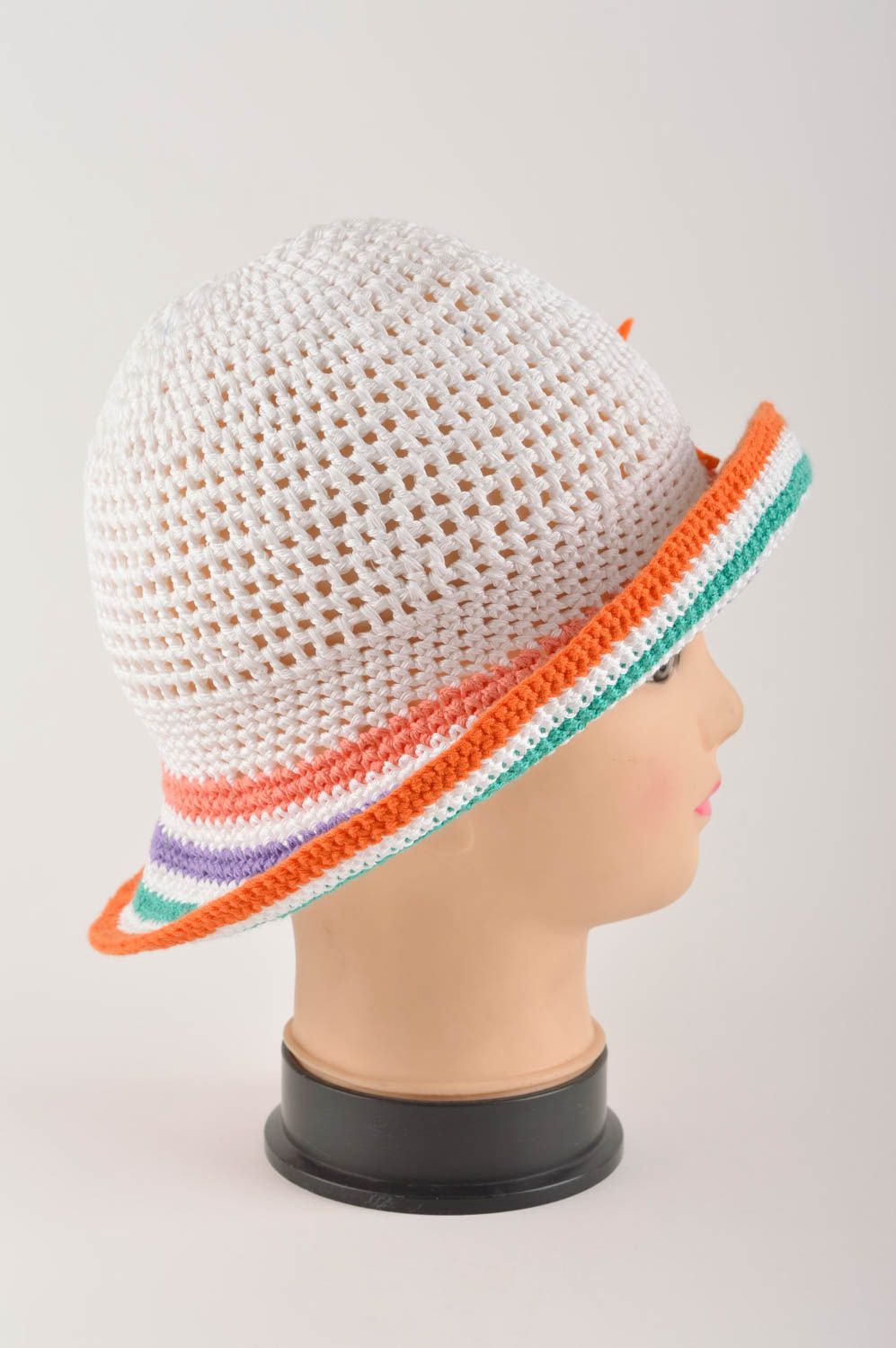 Женская шляпа ручной работы шляпа на пляж летний головной убор светлый фото 3