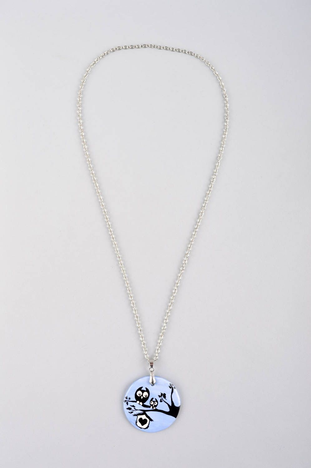 Beautiful handmade plastic pendant round pendant necklace costume jewelry photo 2