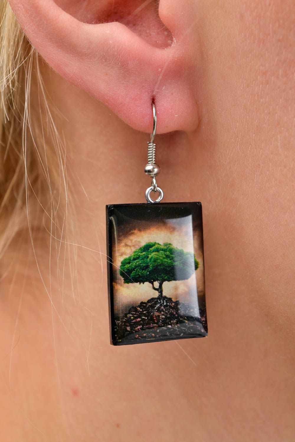 Handmade earrings dangling earrings polymer clay unique jewelry gifts for girls photo 2