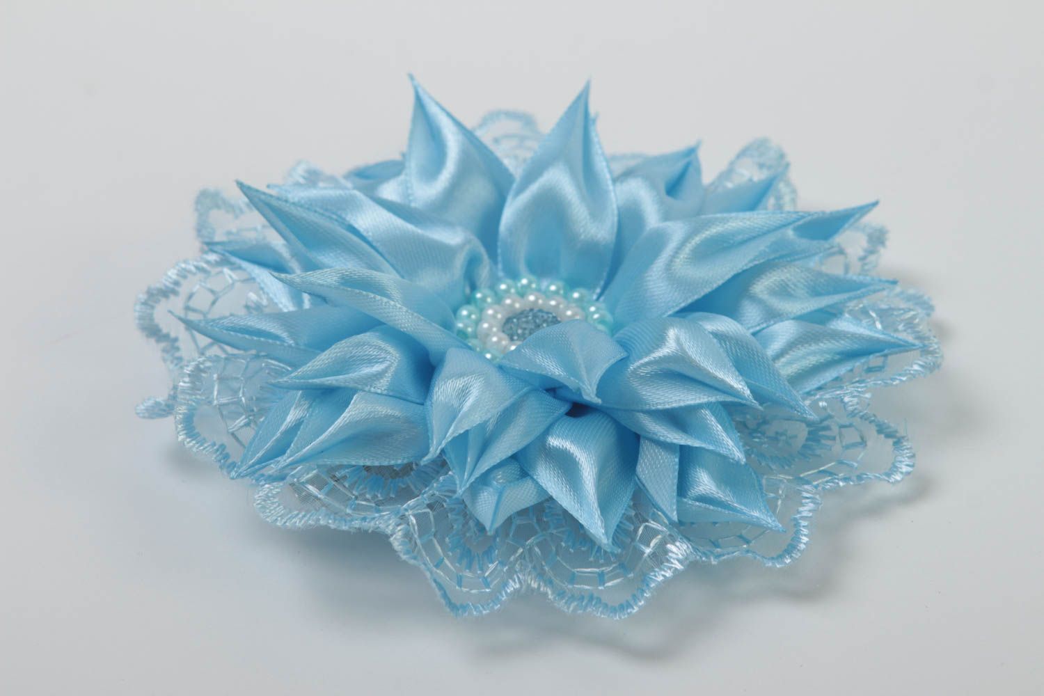 Haarspange Blume handmade Haarspangen Kinder Accessoire für Haare in Blau foto 3